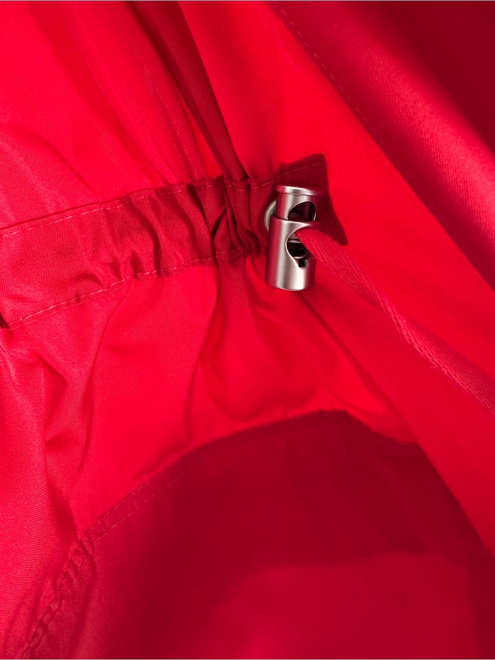 St. Agni Paper Red Taffeta Utility Parka Drawstring Waist Lightweight Zip Jacket - Picture 8 of 10